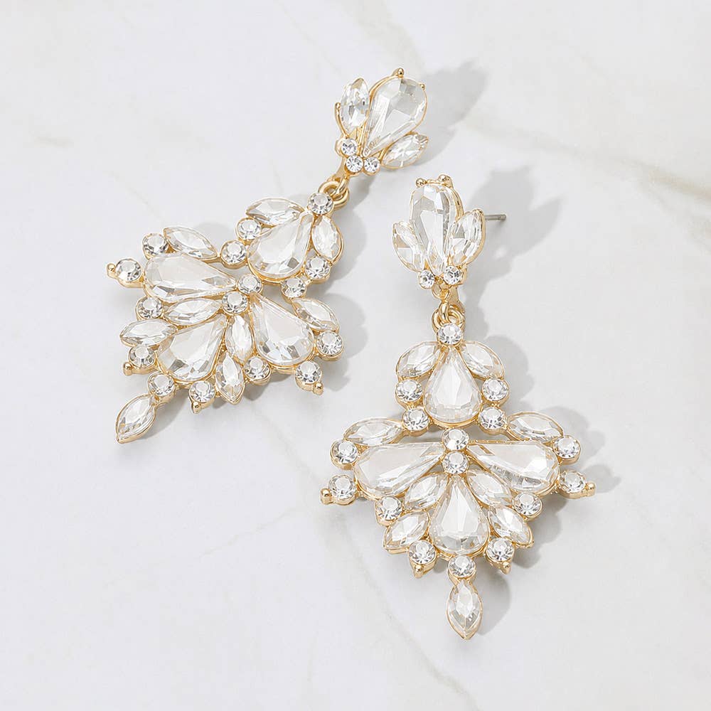 Glass Crystal Statement Earrings