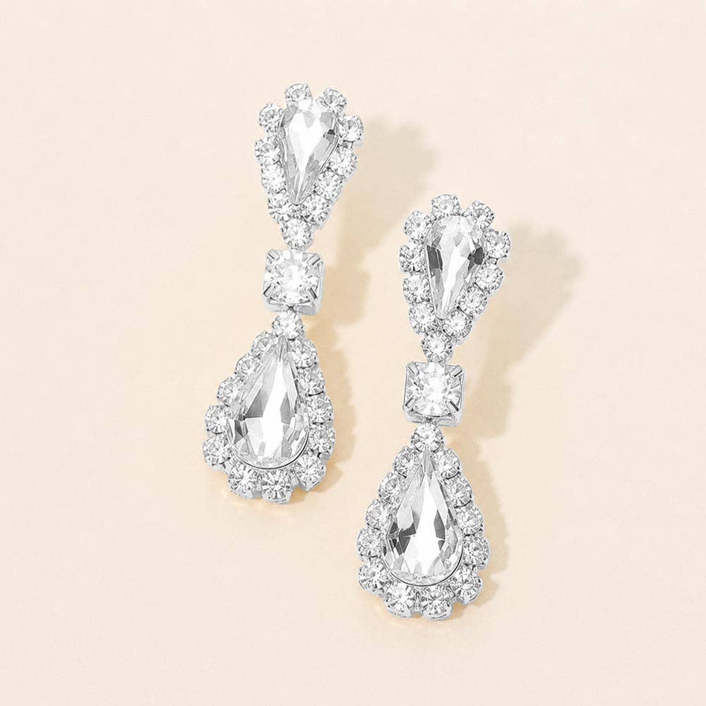 Double Teardrop Dangle Earrings