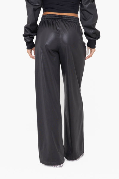 Glossy Wide Leg Flare Pants