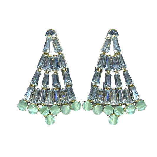 Crystal & Chalcedony Christmas Earrings