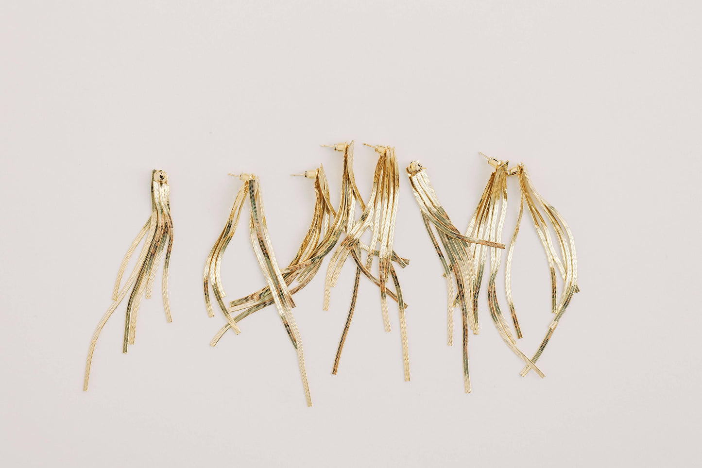 Skinny Gold Tassel Earrings