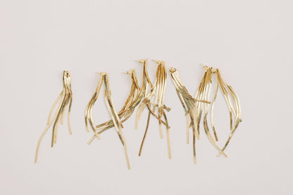 Skinny Gold Tassel Earrings