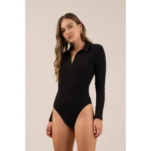 Collared Long Sleeve Bodysuit