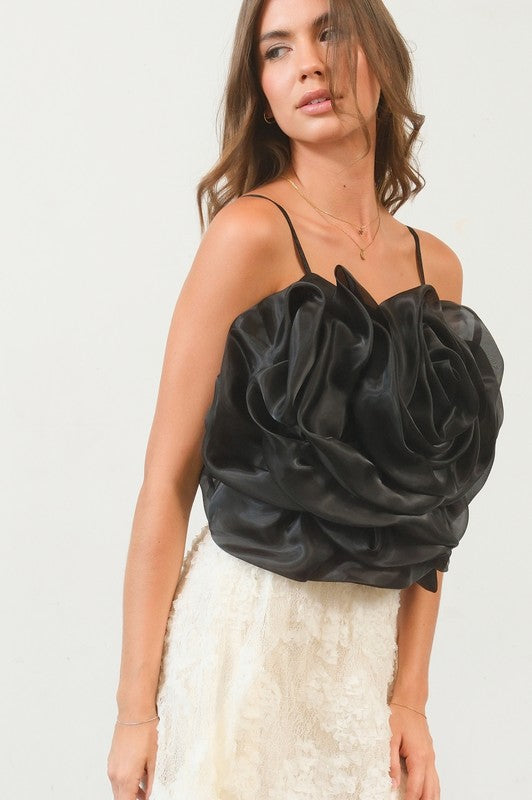 Floral Cami Crop Top-Shirts & Tops-Bottoms Up Boutique-Anchorage AK