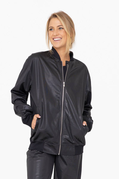 Glossy Bomber Jacket