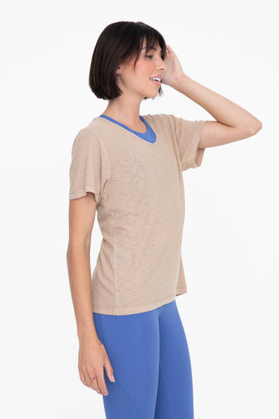 Taupe V-Neck Core T