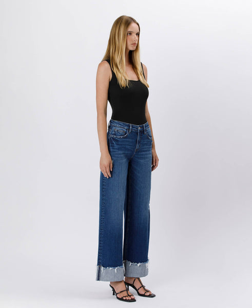 Blue Stream High Rise Cuffed Wide Leg