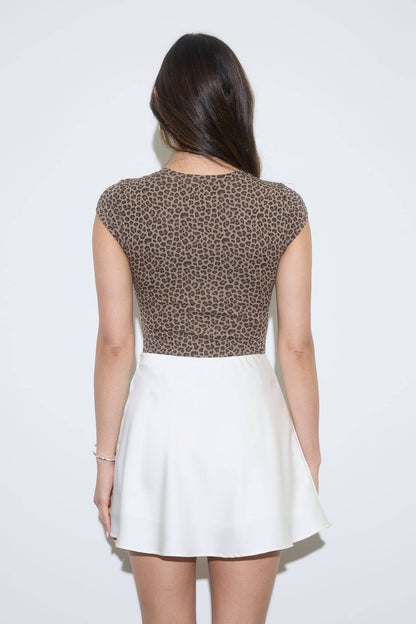 Leopard Print Round Neck Body Suit