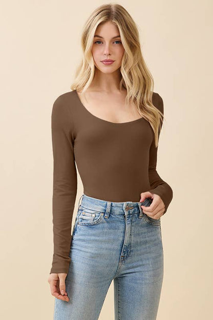 Scoop Neck Double Layered Bodysuit