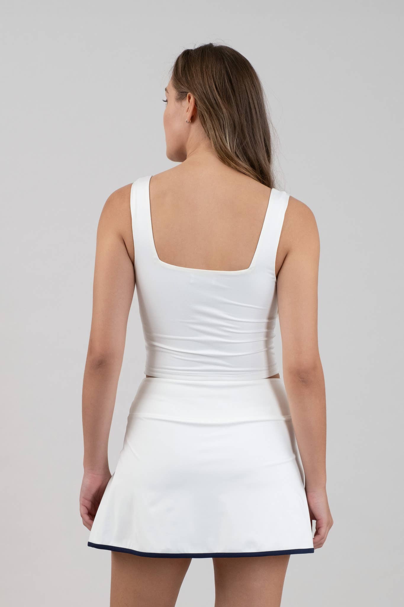 Black Reversible Square Neck Cropped Tank