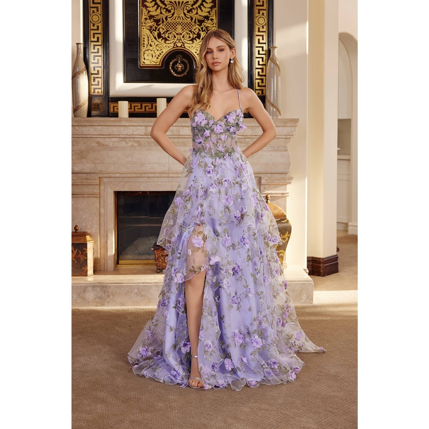 Floral Gown in Lilac