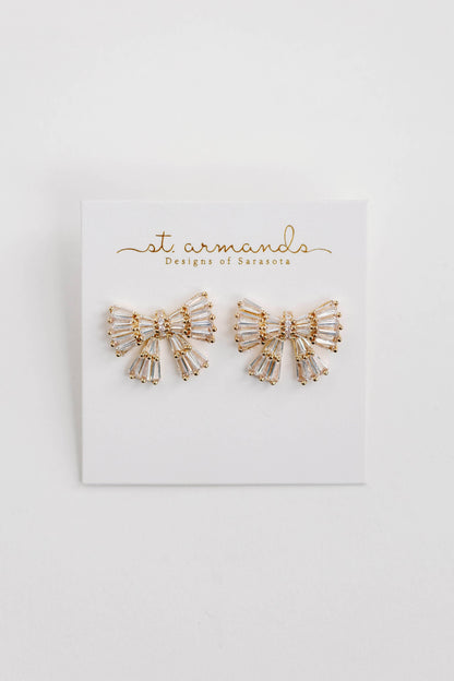 Gold Maxi Sparkler Bow Earrings