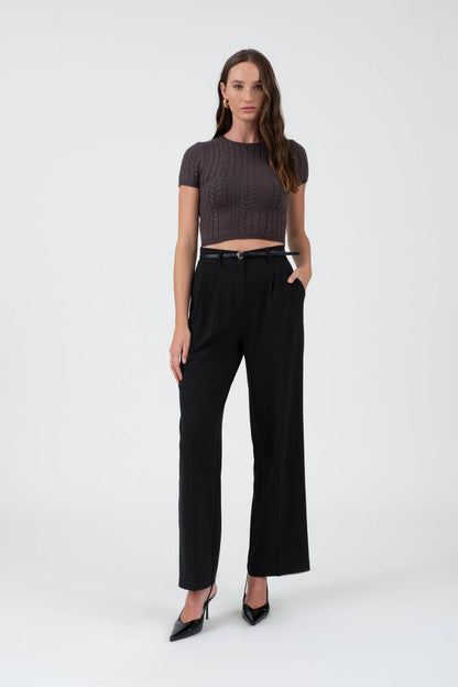 Black High Waist Dress Pants