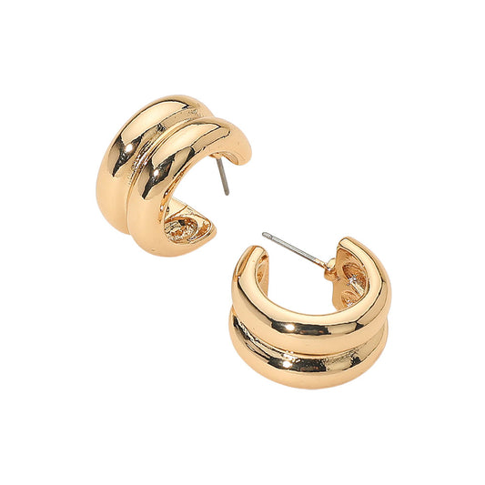 Gold Chunky Mini Hoops
