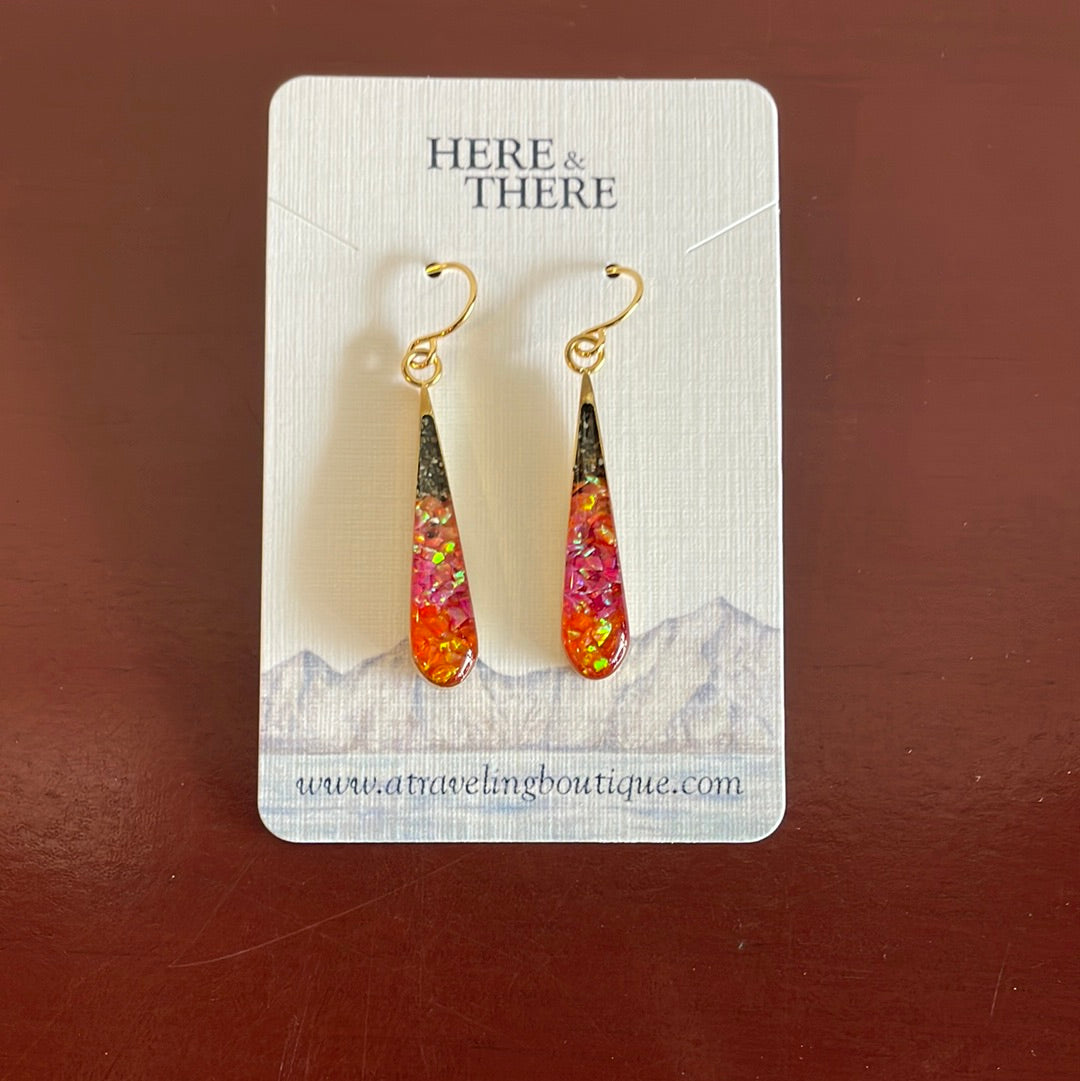 Destination Sand Skinny Teardrop Stainless Steel Earrings-Jewelry-Anchorage Sand w/ Opal-Bottoms Up Boutique-Anchorage AK
