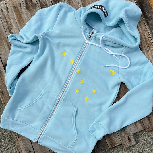AK Stars Zip Hoodie-Hoodies-Bottoms Up Boutique-Anchorage AK