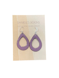 Purple Raindrop Enamel Earrings