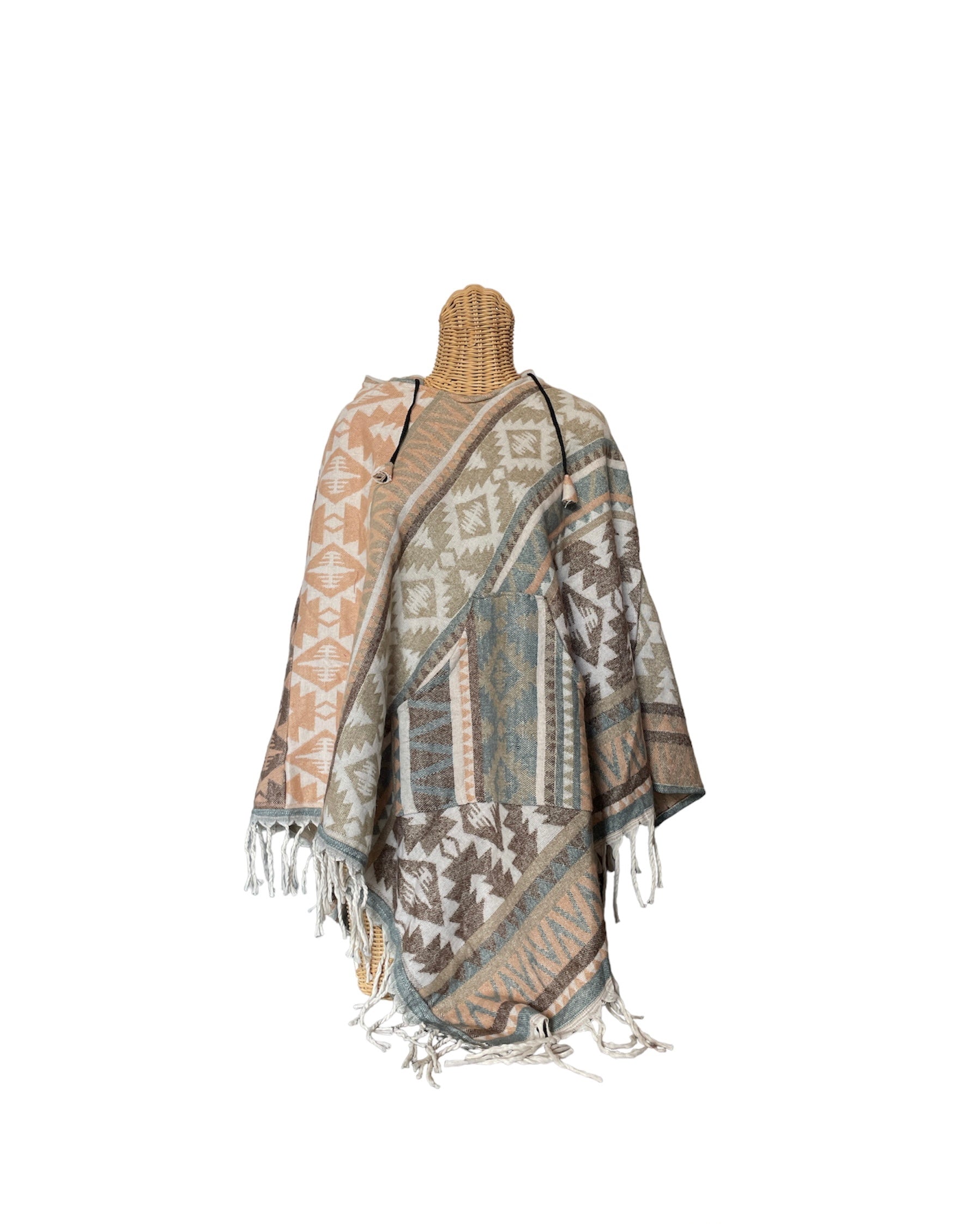 AlaskiWear Adult Blanket Poncho Long-Kimonos, Cardigans & Wraps-26-Bottoms Up Boutique-Anchorage AK