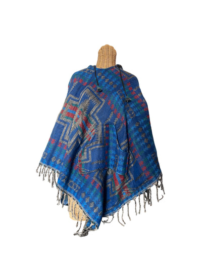 AlaskiWear Adult Blanket Poncho Long-Kimonos, Cardigans & Wraps-27-Bottoms Up Boutique-Anchorage AK