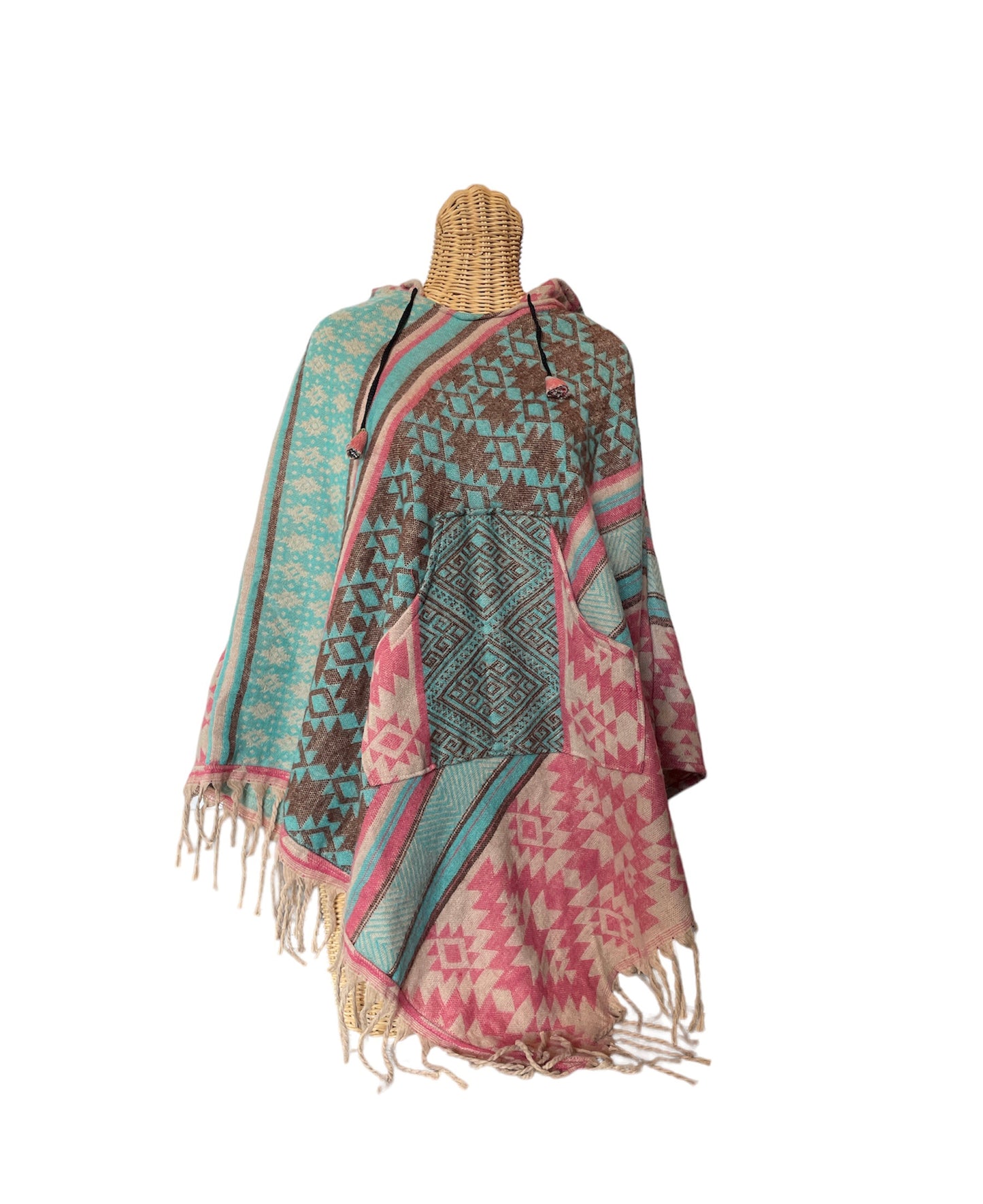 AlaskiWear Adult Blanket Poncho Long-Kimonos, Cardigans & Wraps-28-Bottoms Up Boutique-Anchorage AK