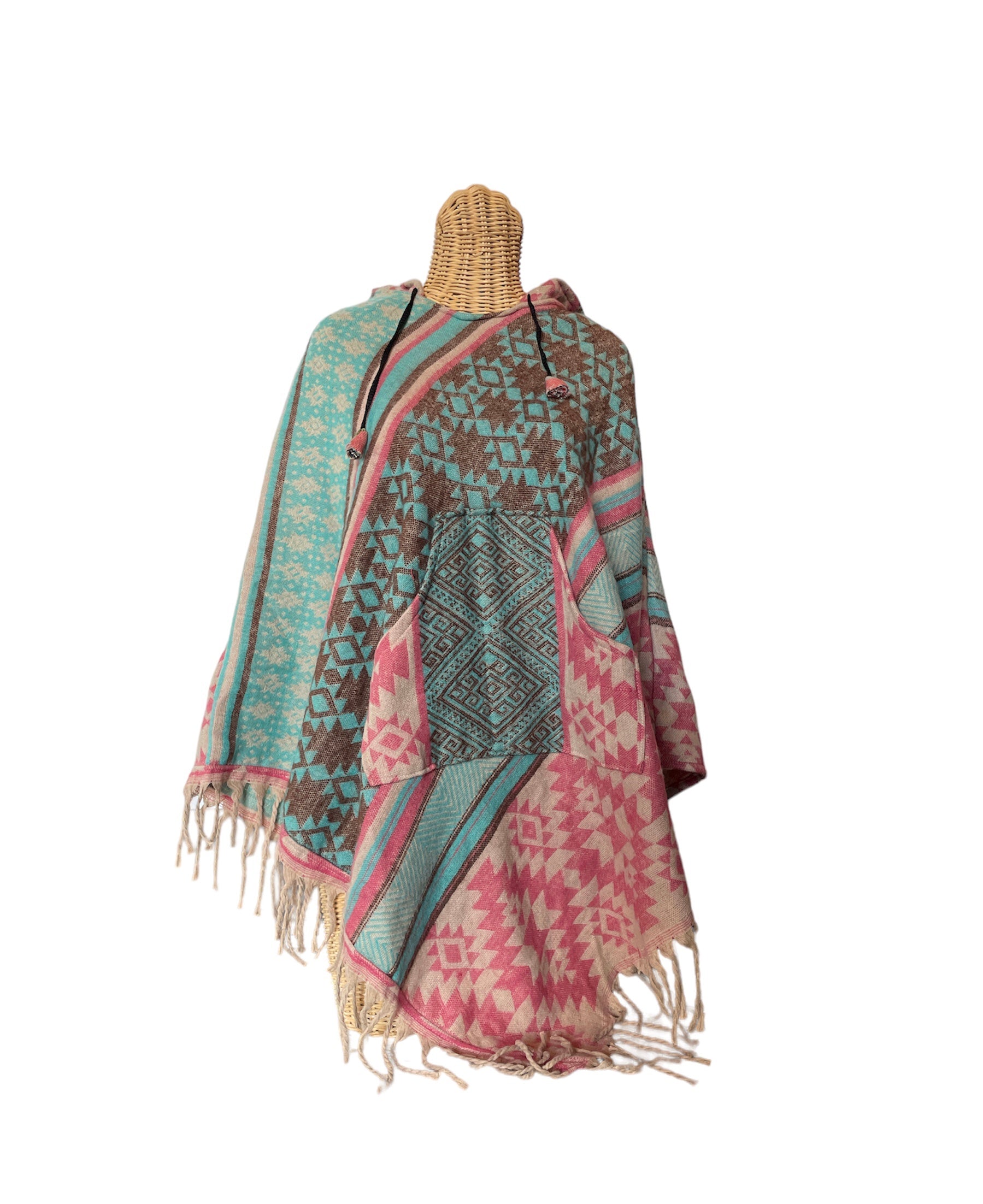 AlaskiWear Adult Blanket Poncho Long-Kimonos, Cardigans & Wraps-28-Bottoms Up Boutique-Anchorage AK