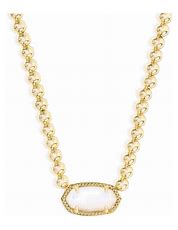 Elisa Gold Beaded Necklace Ivory Mop