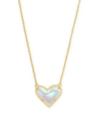 Ari Heart Gold Pendant Necklace in Dichroic Glass