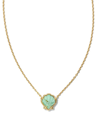 Brynne Sea Green Chrysocolla Shell Necklace