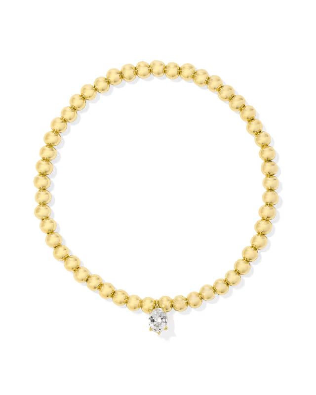 Cailin Gold White Crystal Stretch Bracelet