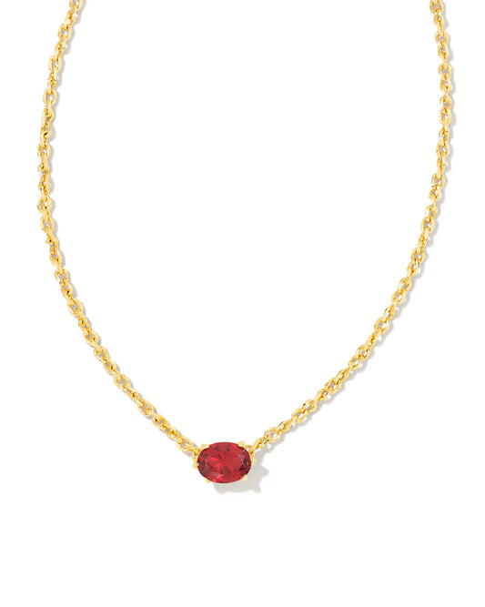 Cailin Gold Burgundy Crystal Pendant Necklace