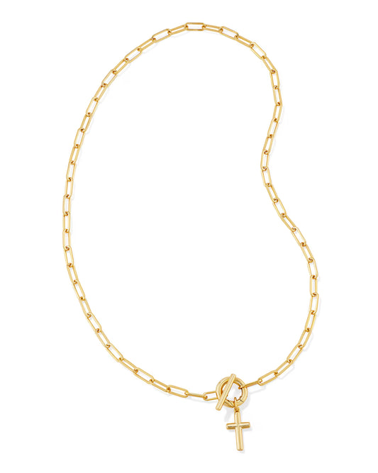 Gold Cross Link & Chain Necklace