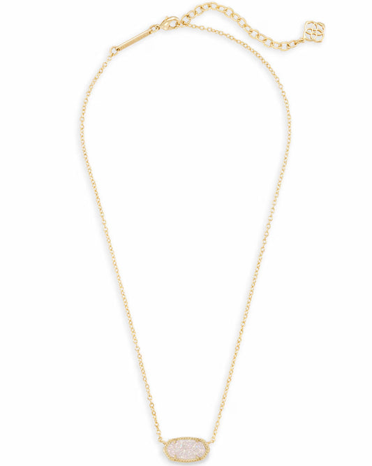 Elisa Iridescent Druzy Pendent Necklace