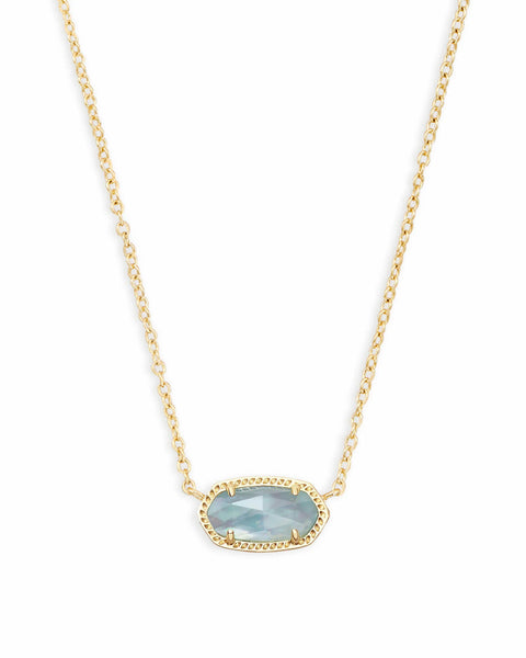 Elisa Pendant Necklace in Light Blue Illusion