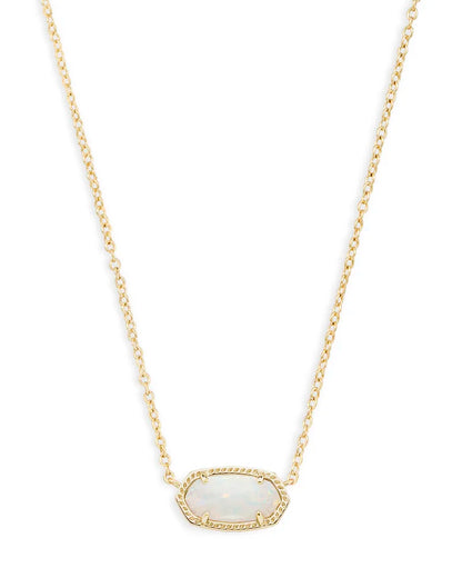 Elisa Pendant Necklace in White Kyocera Opal-Jewelry-Bottoms Up Boutique-Anchorage AK