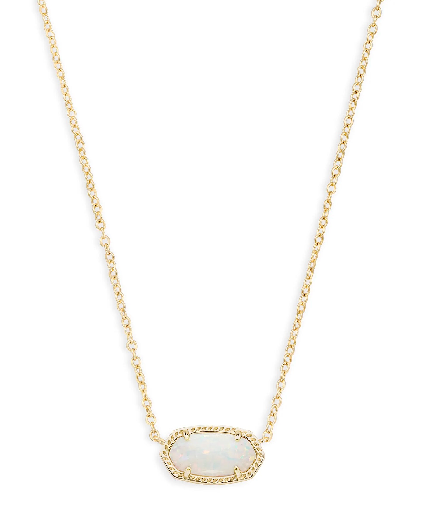Elisa Pendant Necklace in White Kyocera Opal-Jewelry-Bottoms Up Boutique-Anchorage AK