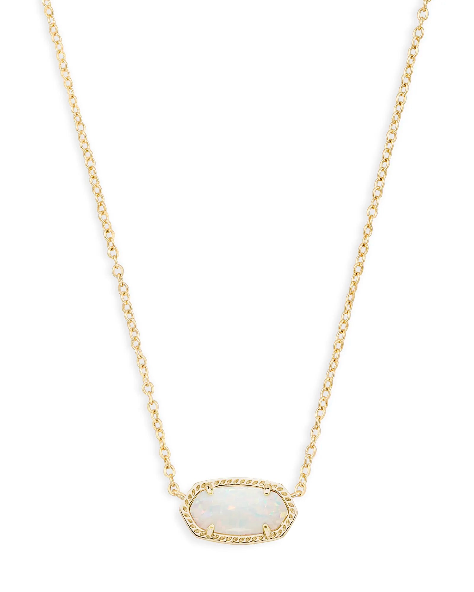 Elisa Pendant Necklace in White Kyocera Opal-Jewelry-Bottoms Up Boutique-Anchorage AK