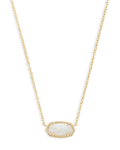 Elisa Pendant Necklace in White Kyocera Opal-Jewelry-Bottoms Up Boutique-Anchorage AK