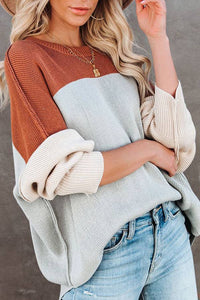 Multi Color Long Sleeve Knit Sweater Top