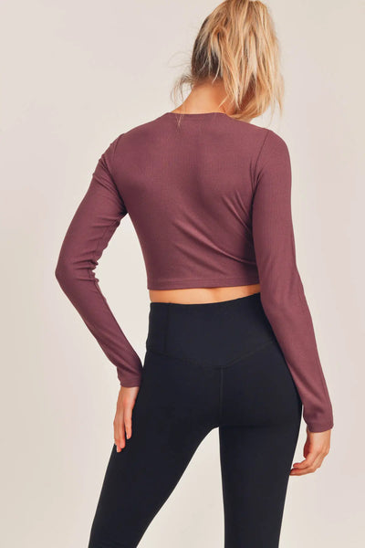 Micro-Ribbed Cropped Athleisure Top
