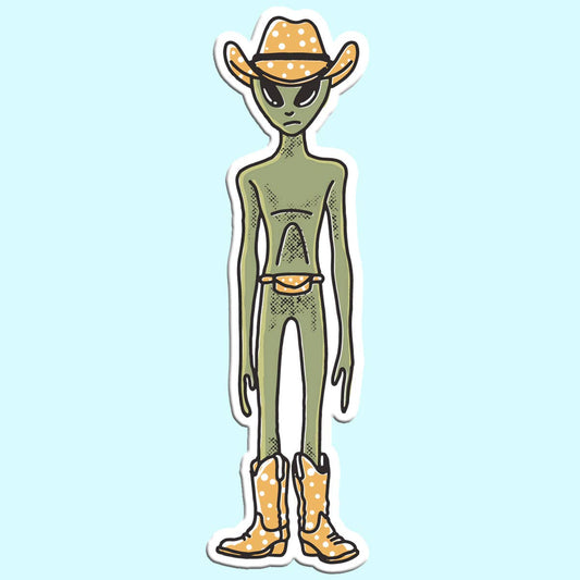 Alien Cowboy Sticker-Stickers-Bottoms Up Boutique-Anchorage AK