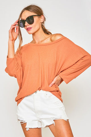 Open Back Slouchy Top in Sienna