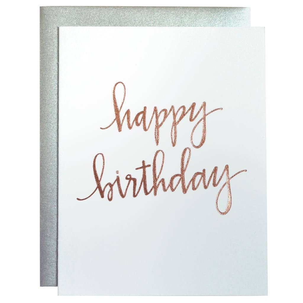 Happy Birthday Rose Gold Card