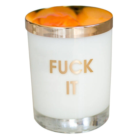 Fuck It Candle - Gold Foil Rocks Glass