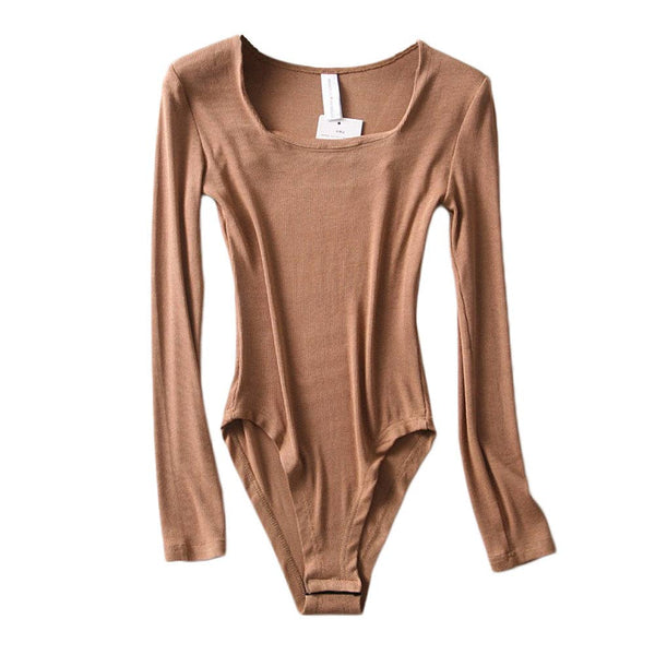 Square Neck Ribbed Bodysuit