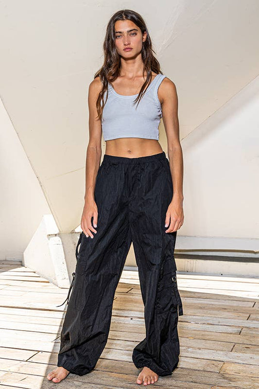 Solid Jogger Cargo Pants-Bottoms Up Boutique-Anchorage AK