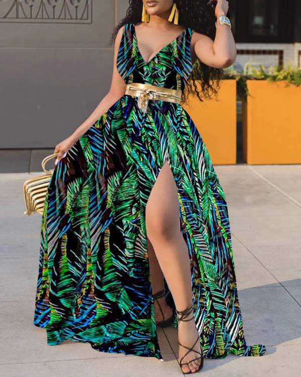 Goddess Maxi Dress w/ Gold Belt