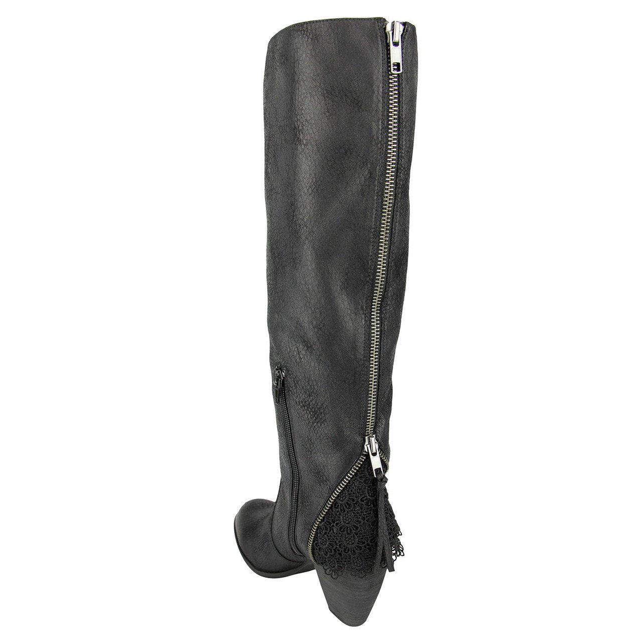 Black Boot with Laced Cuff-Shoes-Bottoms Up Boutique-Anchorage AK