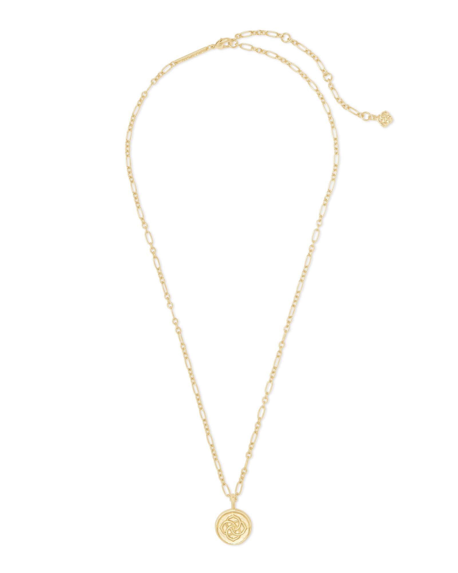 Dira Coin Pendant Necklace Gold Metal