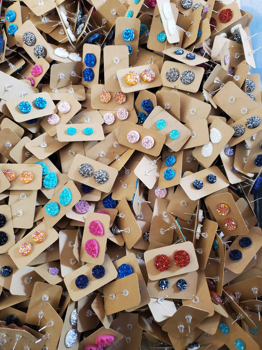 Druzy Earrings-ACCESORIES-Bottoms Up Boutique-Anchorage AK