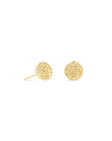 Dira Coin Stud Earring Gold Metal